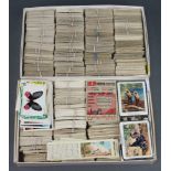 Two shallow trays of cigarette cards including John Players etc