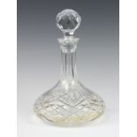 An Edinburgh Crystal mallet shaped decanter and stopper 25cm