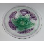 A Studio Glass shallow dish with abstract decoration 39cm