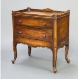 A Georgian style rectangular mahogany chest with tray top, the sides fitted 2 shallow drawers and