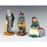 Three Royal Doulton figures - The Mask Seller HN2103 20cm, The Lawyer HN3041 21cm and Silks and