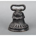 Holcroft, a Victorian cast iron squat doorstop of reeded form 14cm h x 12cm d x 6cm w, base marked