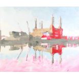 20th Century oil on canvas, unsigned, Battersea Power Station 100cm x 120cm