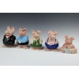 Five Natwest Wade china pig money banks