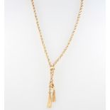 A 9ct yellow gold and white metal necklace, 41cm, 20 grams