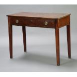A Georgian mahogany rectangular side table fitted a frieze drawer with replacement handles, raised