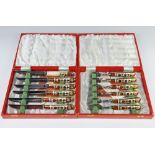 A set of 6 Royal Crown Derby Imari handled knives and forks, cased