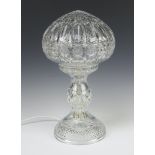 A cut glass table lamp with baluster vase base 41cm
