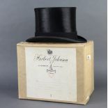 Herbert Johnson, a gentleman's black silk top hat, size 7 1/4, with box