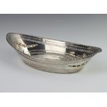 A Victorian silver boat shaped dish with pierced rim Sheffield 1896 by James Dixon & Sons, 170 grams