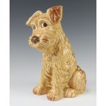 A Sylvac tan figure of a seated terrier no.1380 28cm