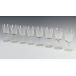 Eight Waterford Crystal sherry glasses 14cm
