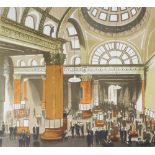 Edward Bawden (1903-1989) coloured linocut, signed in pencil "The London Stock Exchange" on J