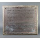 A brass plaque removed from one of the Brighton Hospitals marked The visiting committee for the year