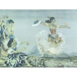 Sir William Russell Flint (1880-1969), coloured print of Spanish Flamenco dancers, signed in