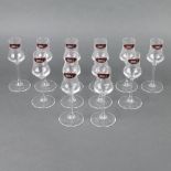 A set of 12 Riedel tulip shaped liqueur glasses