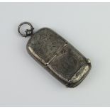 An Edwardian silver, scroll engraved, vesta/sovereign case Birmingham 1903, 42 gramsMinor dents