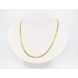 A 9ct yellow gold flat link necklace 5.7 grams, 45cm