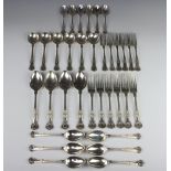 A canteen of silver Kings Pattern cutlery comprising 6 soup spoons, 6 dessert spoons, 4 table