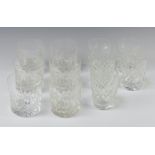 Six cut glass tumblers, 5 smaller ditto