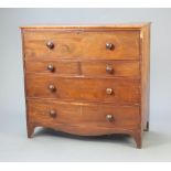 A 19th Century mahogany secretaire chest, the well fitted secretaire drawer above 2 short and 2 long