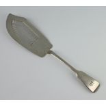 A Georgian silver fish slice with pierced decoration, rubbed marks, 89 grams