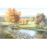 E Watson, oil on canvas "River Barle, North Devon" 49cm x 74cm