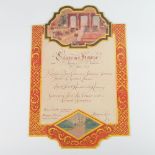 Of Royal Interest, a cut out menu card for an event at Clarence House and St James's Palace 30th