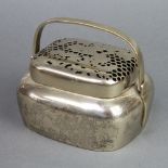 A 19th Century Japanese rectangular polished gilt metal pot pourri decorated birds amongst