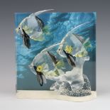 A Swarovski Crystal Wonders of The Sea "Community" depicting a group of angel fish 20cm, boxed