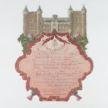 Of Royal Interest, a cut out menu card dated 14th October 2001 for a dinner For The Prince of