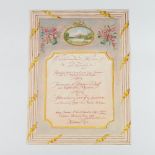 Of Royal Interest, a cut out menu card for an event at Sandringham House on 17th March 2002, the