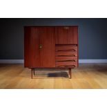 TEAKWOOD UPRIGHT CABINET, BY VITTORIO DASSI