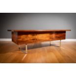 A FINE ROSEWOOD EXECUTIVES DESK, BY HEAL OF LONDON