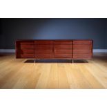 A FINE ROSEWOOD SIDEBOARD, ITALIAN, 1960s, with in