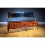 A FINE ROSEWOOD AND BRASS DRESSING TABLE BY SILVIO