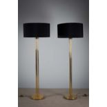 A PAIR OF BRASS STANDARD LAMPS