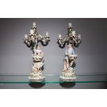 A PAIR OF CONTINENTAL FOUR BRANCH CANDLESTICKS, 19TH CENTURY