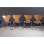 A SET OF FOUR SERIES 3107 CHAIRS, DANISH, BY ARNE JACOBSEN