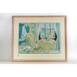 RICHARD BAWDEN, BORN 1936, COLOURED PRINT entitled "TEA", No 17/85, signed, 21 1/2 x 28 ins, framed.