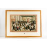 L.S LOWRY, 1887-1976, COLOURED PRINT entitled "PUNCH AND JUDY", facsimile signature, 17 1/2 ins x 27