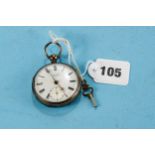 W.S WEARE, BIRKENHEAD, NO 2122, A VICTORIAN SILVER KEYWIND OPEN FACE POCKET WATCH, white enamel dial