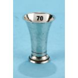 AN 18TH CENTURY SWEDISH SILVER BEAKER with floral wriggle work decoration, makers mark: AD, 4 ins