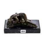 A 20TH CENTURY FRENCH PATINATED BRONZE FIGURE OF A YOUNG FEMALE in the art nouveau style, l'ant