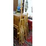 Five late 20thC artist's easels. The largest approx. 20" tall (5) Please Note - we do not make