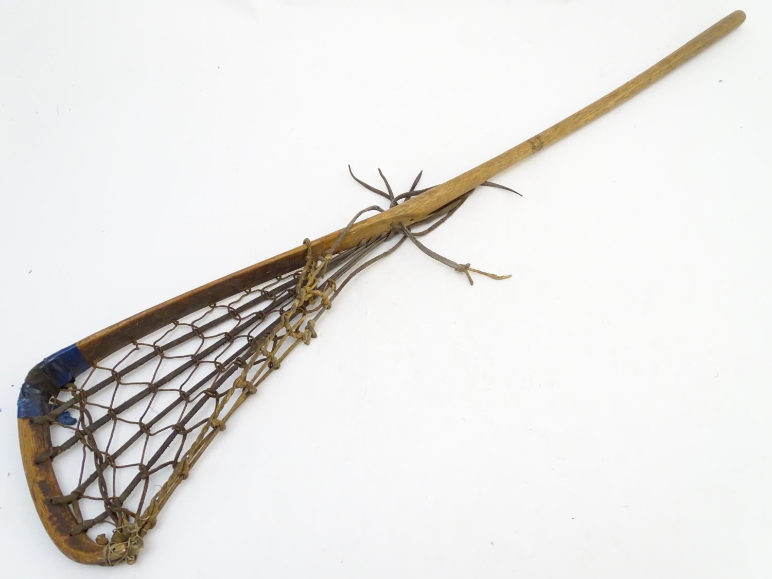 A Hattersley & Son wooden lacrosse stick / crosse, marked with maker and model Viktoria No. 1 to - Image 3 of 5