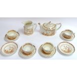 A quantity of Furnivals tea wares decorated in the 'Quail' pattern, to include 4 cups, 6 saucers,