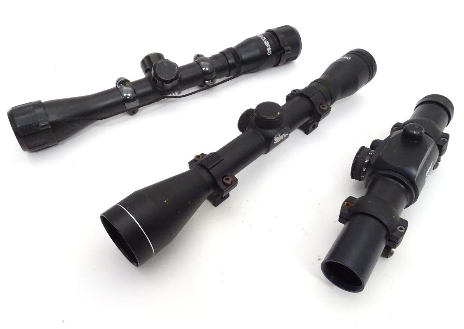 Three telescopic sights (3) Please Note - we do not make reference to the condition of lots within