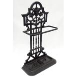 A 20thC cast iron stick / umbrella stand, stamped ETNA Glasgow Rd No. 121549 under. (Watson, Gow &