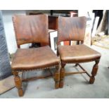 Pair of upholstered dining chairs Please Note - we do not make reference to the condition of lots